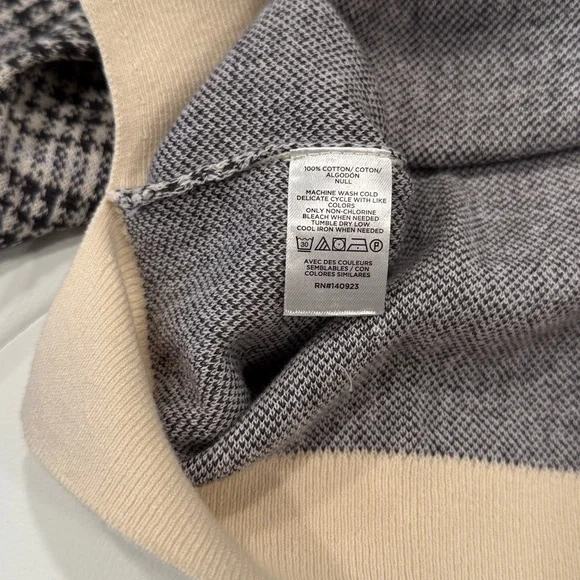 ***NWT*** LOFT Outlet Black and Cream Patterned Cardigan - Picture 4 of 5